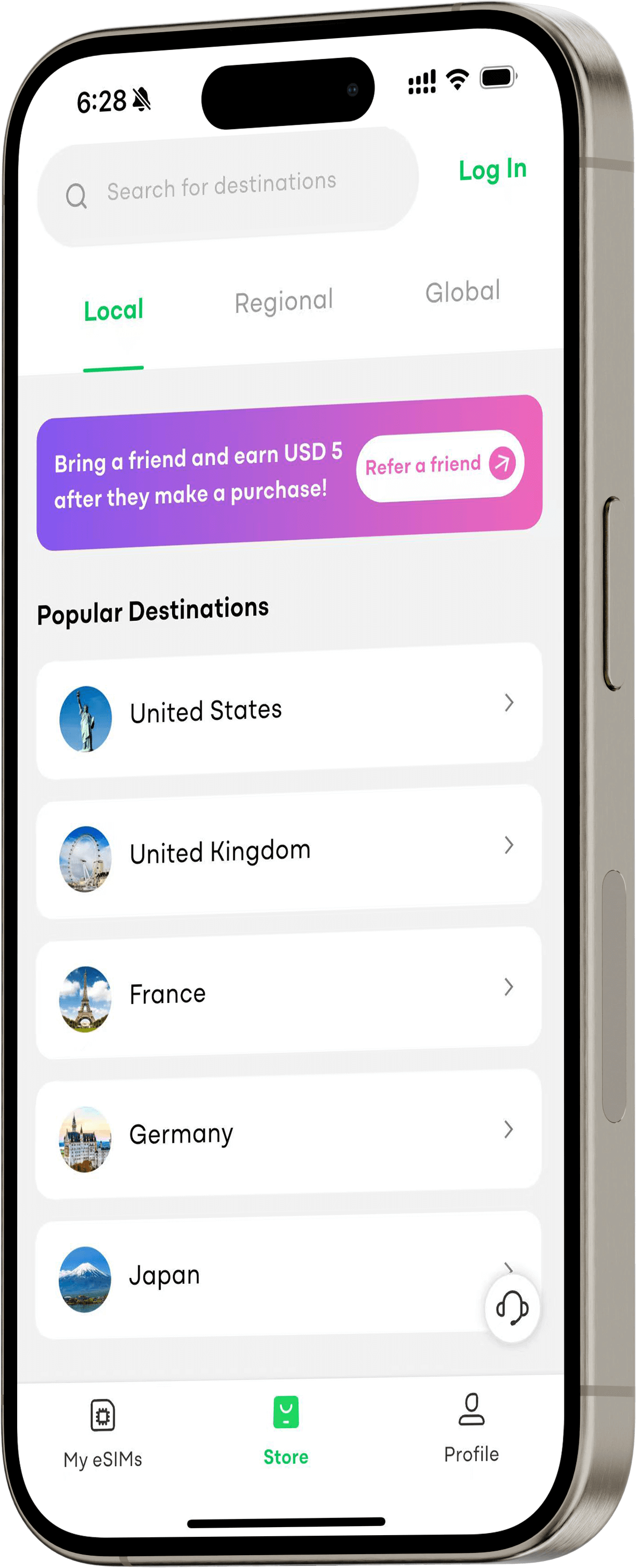 GlocalMe eSIM App Screenshot